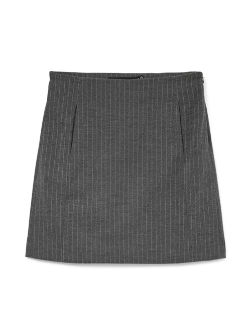Vero Moda, Jojo, Høj Taljet Kort Nederdel, Grå Med Hvid Striber 